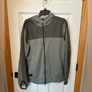 Men’s Oakley zip-up hoodie, gray, size Medium.